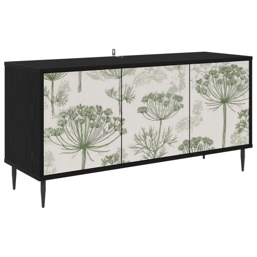 TV ormar GOTHA 102 x 33 x 51 cm Crni hrast Konstruirano drvo - Zeleni uzorak drveta Cijena