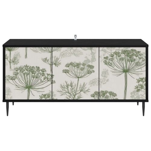 TV ormar GOTHA 102 x 33 x 51 cm Crni hrast Konstruirano drvo - Zeleni uzorak drveta Cijena