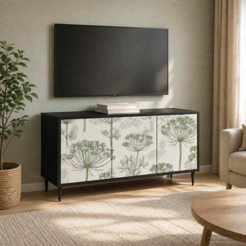 TV ormar GOTHA 102 x 33 x 51 cm Crni hrast Konstruirano drvo - Zeleni uzorak drveta Cijena