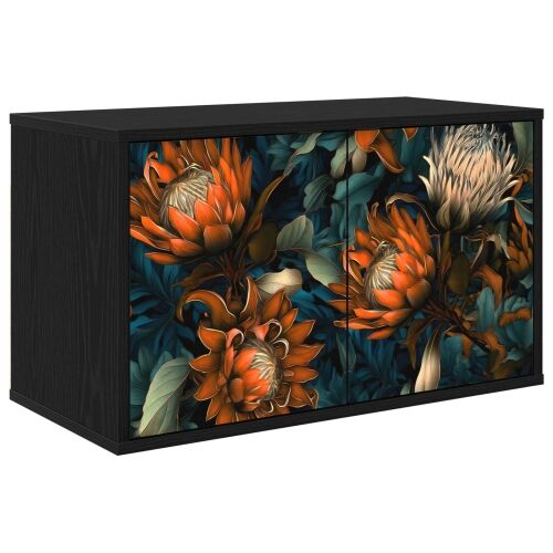 TV ormar za montažu na zid LOCHEM 69 x 33 x 40 cm Crni hrast - Crni hrast Narančasti uzorak Cijena