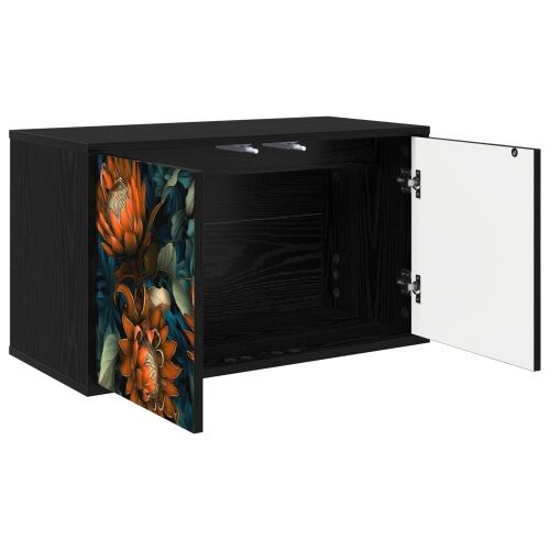TV ormar za montažu na zid LOCHEM 69 x 33 x 40 cm Crni hrast - Crni hrast Narančasti uzorak Cijena