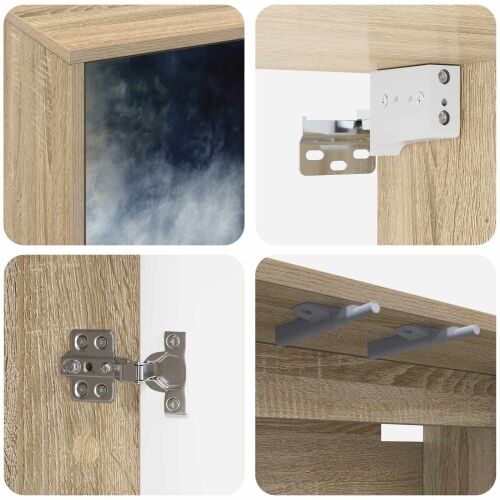 TV ormar za montažu na zid RAALTE 69 x 33 x 40 cm Hrast sonoma - Hrast sonoma Plavi mramorni uzorak Cijena