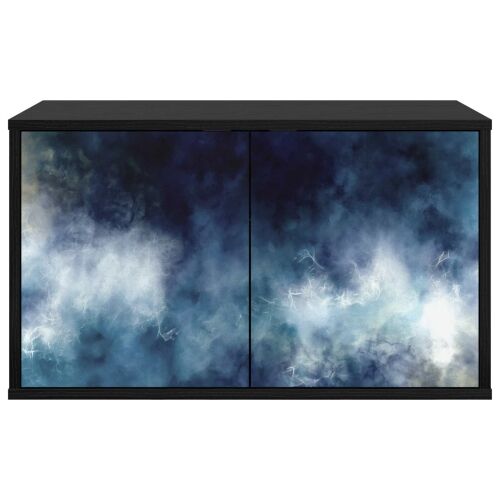 TV ormar za montažu na zid RAALTE 69 x 33 x 40 cm Crni hrast - Crni hrast Plavi mramorni uzorak Cijena