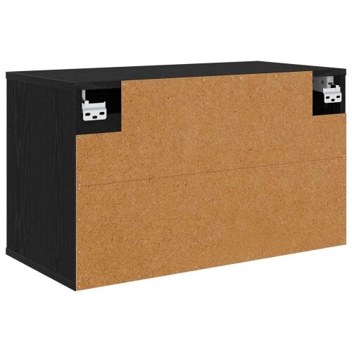 TV ormar za montažu na zid WIJHE 69 x 33 x 40 cm Crni hrast - Crni hrast Tirkizni mramorni uzorak Cijena