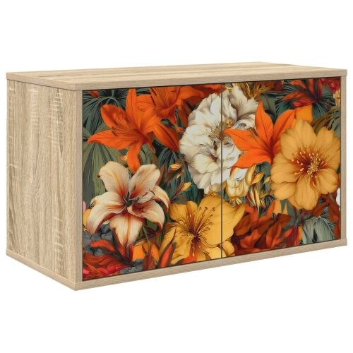 TV ormar za montažu na zid GENNEP 69 x 33 x 40 cm Hrast sonoma - Hrast sonoma Print ljiljana Cijena