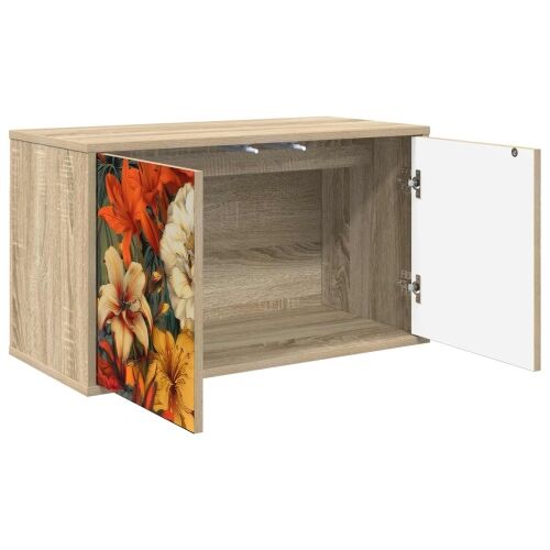 TV ormar za montažu na zid GENNEP 69 x 33 x 40 cm Hrast sonoma - Hrast sonoma Print ljiljana Cijena