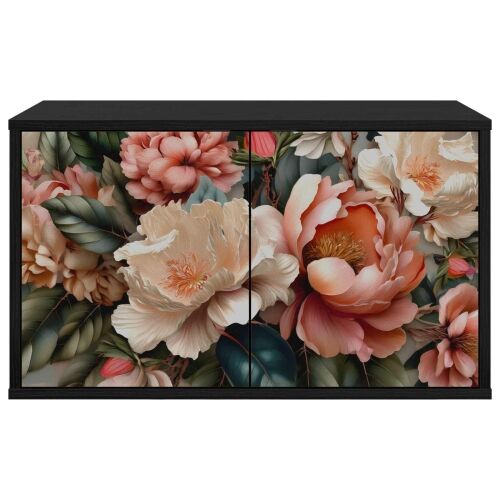 TV ormar za montažu na zid BORNE 69 x 33 x 40 cm Crni hrast - Crni hrast Print lagane peonije Cijena