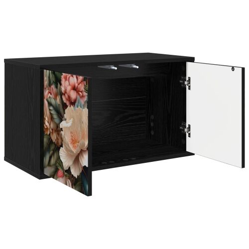 TV ormar za montažu na zid BORNE 69 x 33 x 40 cm Crni hrast - Crni hrast Print lagane peonije Cijena