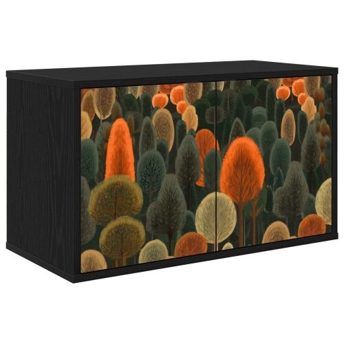 TV ormar za montažu na zid ZAANDAM 69 x 33 x 40 cm Crni hrast - Crni hrast Print šume Cijena