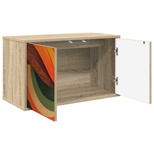 TV ormar za montažu na zid BONN 69 x 33 x 40 cm Hrast sonoma - Hrast sonoma Retro valni uzorak Cijena