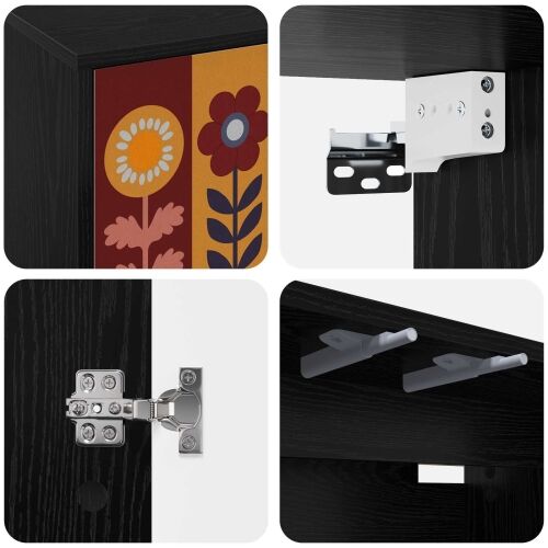 TV ormar za montažu na zid ESSEN 69 x 33 x 40 cm Crni hrast - Crni hrast Uzorak suncokreta Cijena