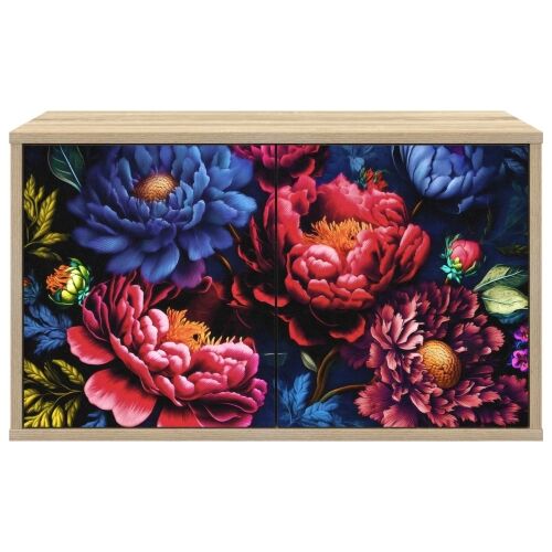 TV ormar za montažu na zid KIEL 69 x 33 x 40 cm Hrast sonoma - Hrast sonoma Tamni cvjetni uzorak Cijena