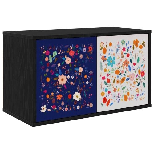 TV ormar za montažu na zid MAINZ 69 x 33 x 40 cm Crni hrast - Crni hrast Cvjetni uzorak Cijena