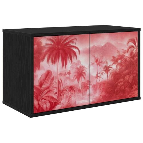 TV ormar za montažu na zid AACHEN 69 x 33 x 40 cm Crni hrast - Crni hrast Ružičasti uzorak palme Cijena