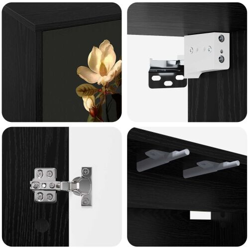 TV ormar za montažu na zid BREMEN 69 x 33 x 40 cm Crni hrast - Crni hrast Magnolijski uzorak Cijena