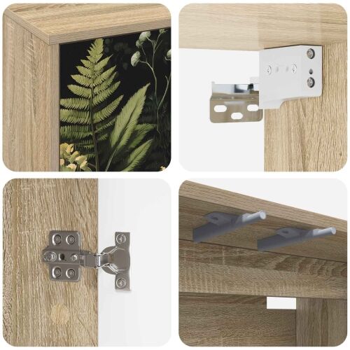 TV ormar za montažu na zid RHENEN 102 x 33 x 40 cm Hrast sonoma - Hrast sonoma Tropski uzorak džungle Cijena
