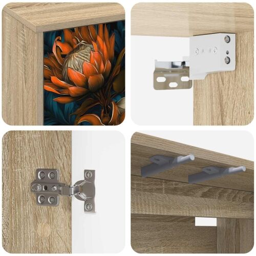 TV ormar za montažu na zid LOCHEM 102 x 33 x 40 cm Hrast sonoma - Hrast sonoma Narančasti uzorak Cijena