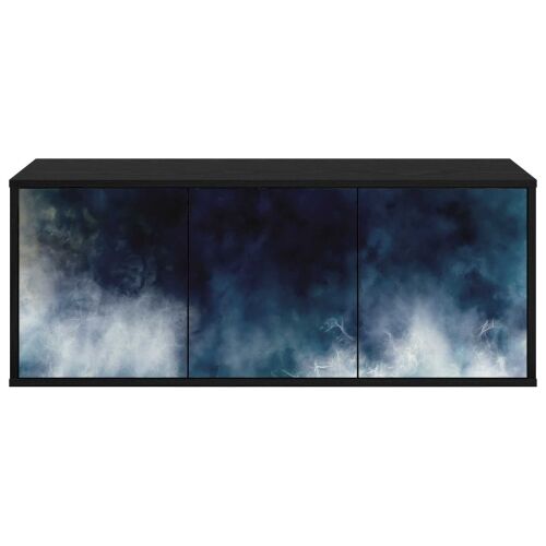 TV ormar za montažu na zid RAALTE 102 x 33 x 40 cm Crni hrast - Crni hrast Plavi mramorni uzorak Cijena
