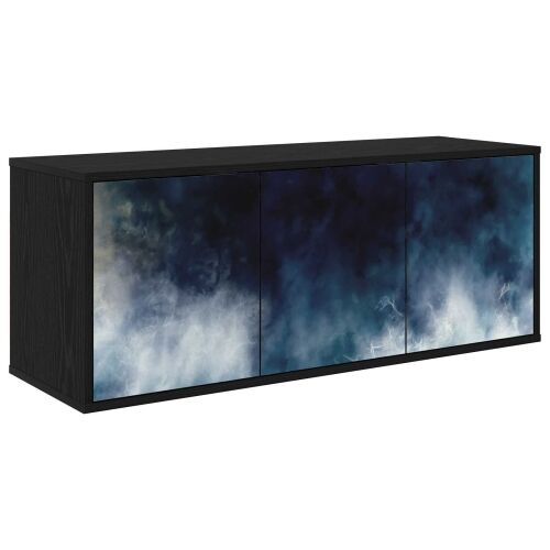 TV ormar za montažu na zid RAALTE 102 x 33 x 40 cm Crni hrast - Crni hrast Plavi mramorni uzorak Cijena