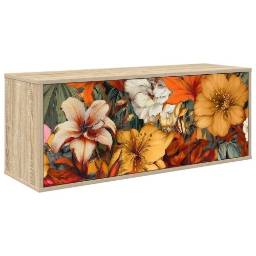 TV ormar za montažu na zid GENNEP 102 x 33 x 40 cm Hrast sonoma - Hrast sonoma Print ljiljana Cijena