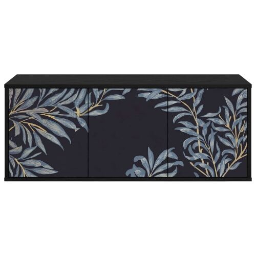 TV ormar za montažu na zid DOKKUM 102 x 33 x 40 cm Crni hrast - Crni hrast Plavi afti uzorak Cijena
