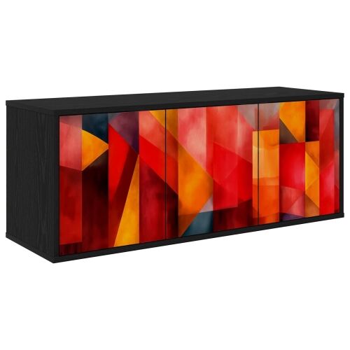 TV ormar za montažu na zid HEESCH 102 x 33 x 40 cm Crni hrast - Crni hrast Tiskanje boja Cijena