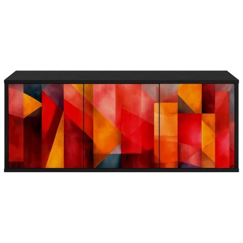 TV ormar za montažu na zid HEESCH 102 x 33 x 40 cm Crni hrast - Crni hrast Tiskanje boja Cijena