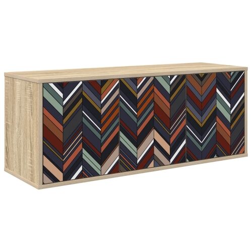 TV ormar za montažu na zid OMMEN 102 x 33 x 40 cm Hrast sonoma - Hrast sonoma Geometrijski uzorak Cijena