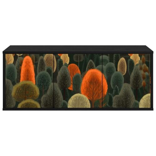 TV ormar za montažu na zid ZAANDAM 102 x 33 x 40 cm Crni hrast - Crni hrast Print šume Cijena