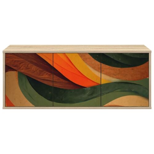 TV ormar za montažu na zid BONN 102 x 33 x 40 cm Hrast sonoma - Hrast sonoma Retro valni uzorak Cijena