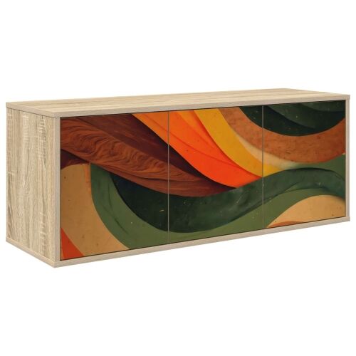 TV ormar za montažu na zid BONN 102 x 33 x 40 cm Hrast sonoma - Hrast sonoma Retro valni uzorak Cijena