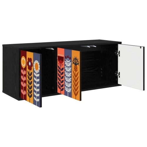 TV ormar za montažu na zid ESSEN 102 x 33 x 40 cm Crni hrast - Crni hrast Uzorak suncokreta Cijena