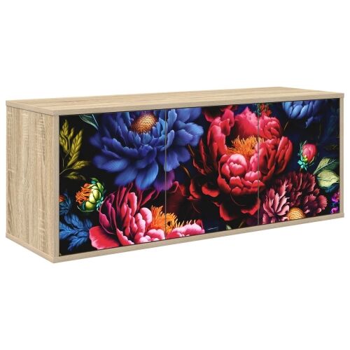 TV ormar za montažu na zid KIEL 102 x 33 x 40 cm Hrast sonoma - Hrast sonoma Tamni cvjetni uzorak Cijena