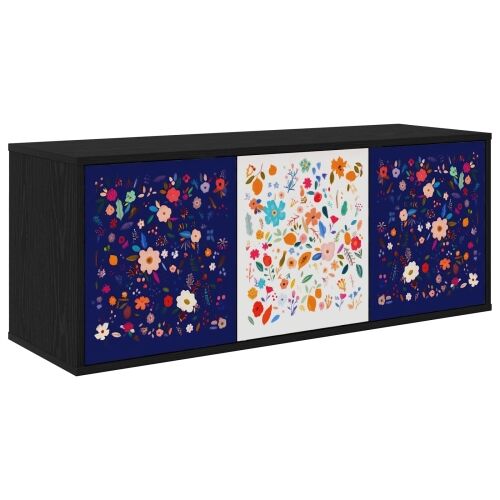 TV ormar za montažu na zid MAINZ 102 x 33 x 40 cm Crni hrast - Crni hrast Cvjetni uzorak Cijena