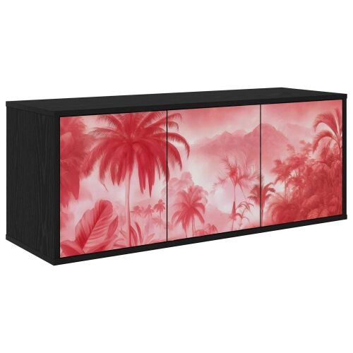 TV ormar za montažu na zid AACHEN 102 x 33 x 40 cm Crni hrast - Crni hrast Ružičasti uzorak palme Cijena