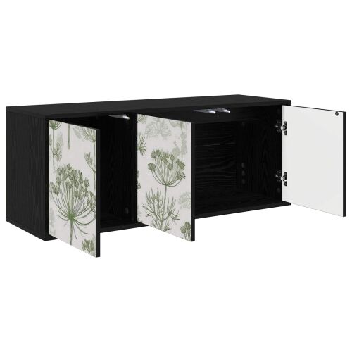 TV ormar za montažu na zid GOTHA 102 x 33 x 40 cm Crni hrast - Crni hrast Zeleni uzorak drveta Cijena