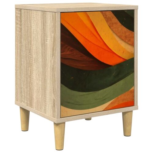 Noćni ormar BONN Hrast sonoma 36 x 33 x 50 cm Konstruirano drvo - Retro valni uzorak 1 Cijena