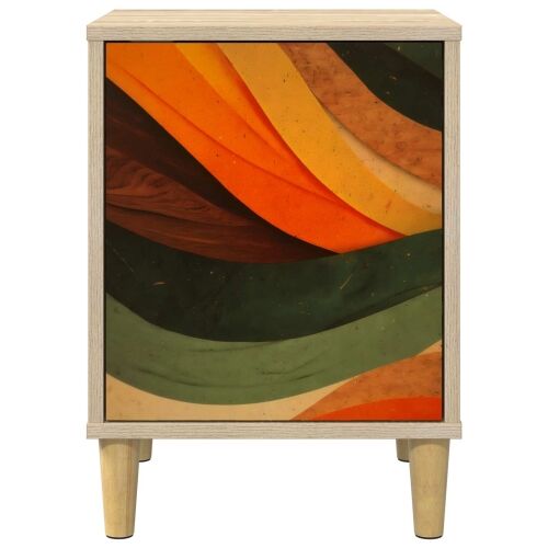 Noćni ormar BONN 2 kom. Hrast sonoma 36 x 33 x 50 cm - Retro valni uzorak 2 Cijena
