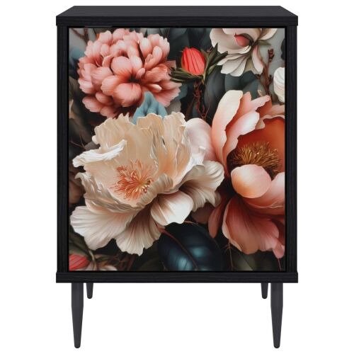 Noćni ormar BORNE 2 kom. Crni hrast 36 x 33 x 51 cm - Print lagane peonije 2 Cijena