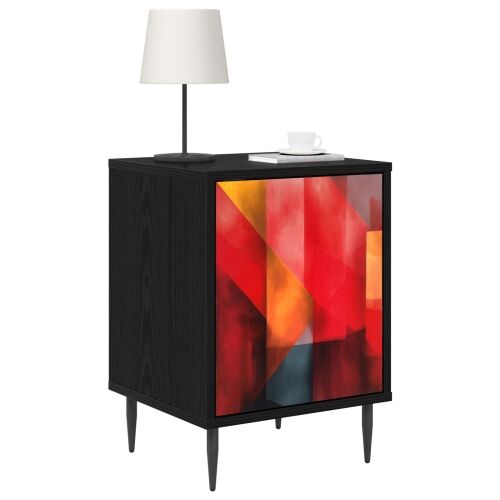 Noćni ormar HEESCH Crni hrast 36 x 33 x 51 cm Konstruirano drvo - Tiskanje boja 1 Cijena