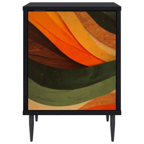 Noćni ormar BONN Crni hrast 36 x 33 x 51 cm Konstruirano drvo - Retro valni uzorak 1 Cijena