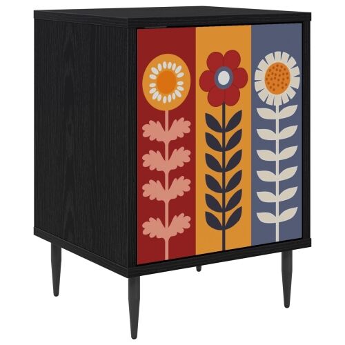 Noćni ormar ESSEN Crni hrast 36 x 33 x 51 cm Konstruirano drvo - Uzorak suncokreta 1 Cijena