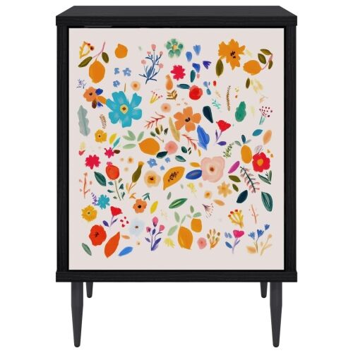 Noćni ormar MAINZ 2 kom. Crni hrast 36 x 33 x 51 cm - Cvjetni uzorak 2 Cijena
