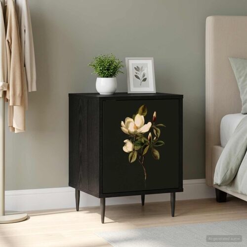 Noćni ormar BREMEN Crni hrast 36 x 33 x 51 cm Konstruirano drvo - Magnolijski uzorak 1 Cijena