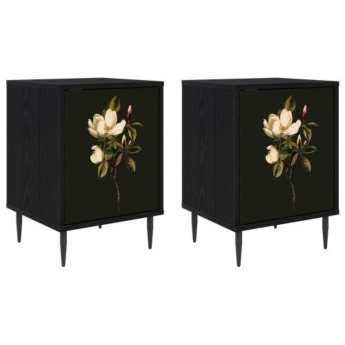 Noćni ormar BREMEN 2 kom. Crni hrast 36 x 33 x 51 cm - Magnolijski uzorak 2 Cijena