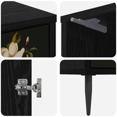 Noćni ormar BREMEN 2 kom. Crni hrast 36 x 33 x 51 cm - Magnolijski uzorak 2 Cijena