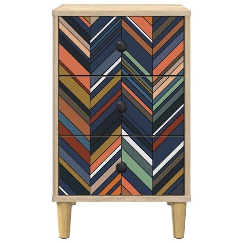 Noćni ormar OMMEN Hrast sonoma 36 x 33 x 60 cm - Geometrijski uzorak 1 Cijena