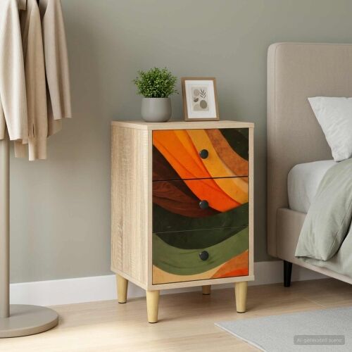 Noćni ormar BONN Hrast sonoma 36 x 33 x 60 cm Konstruirano drvo - Retro valni uzorak 1 Cijena