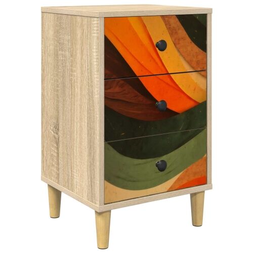 Noćni ormar BONN Hrast sonoma 36 x 33 x 60 cm Konstruirano drvo - Retro valni uzorak 1 Cijena