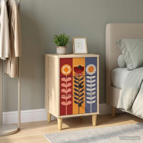 Noćni ormar ESSEN Hrast sonoma 36 x 33 x 60 cm - Uzorak suncokreta 1 Cijena